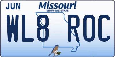 MO license plate WL8R0C