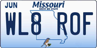 MO license plate WL8R0F