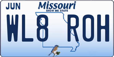 MO license plate WL8R0H