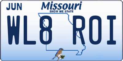 MO license plate WL8R0I