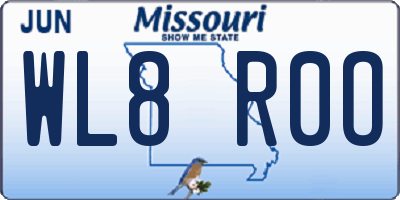 MO license plate WL8R0O