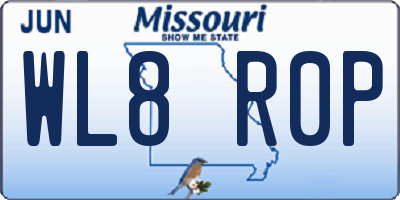 MO license plate WL8R0P