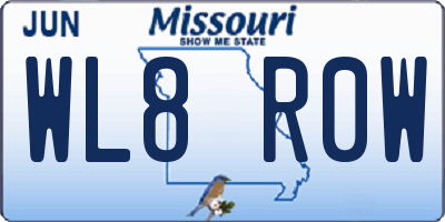 MO license plate WL8R0W