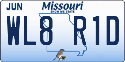 MO license plate WL8R1D