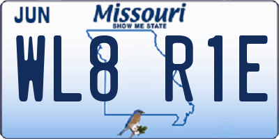 MO license plate WL8R1E