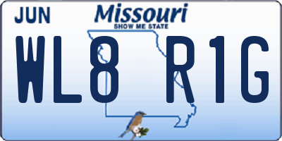 MO license plate WL8R1G
