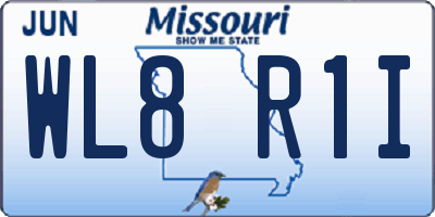 MO license plate WL8R1I