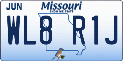 MO license plate WL8R1J
