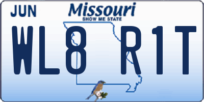 MO license plate WL8R1T