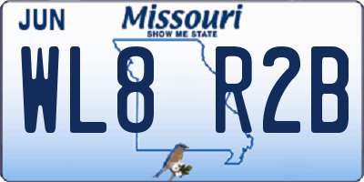 MO license plate WL8R2B