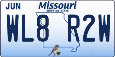 MO license plate WL8R2W