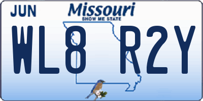 MO license plate WL8R2Y