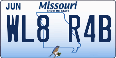 MO license plate WL8R4B
