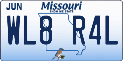 MO license plate WL8R4L