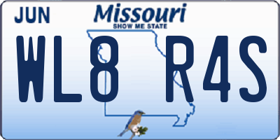 MO license plate WL8R4S