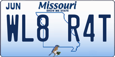 MO license plate WL8R4T