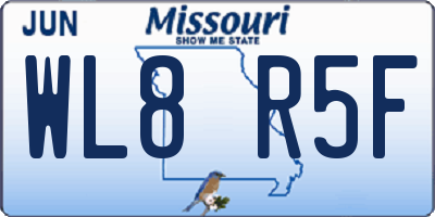 MO license plate WL8R5F