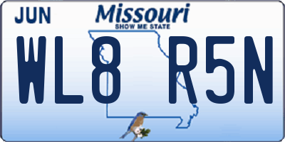 MO license plate WL8R5N