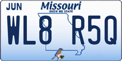 MO license plate WL8R5Q