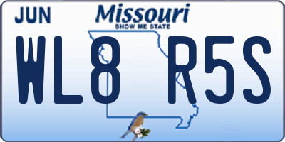 MO license plate WL8R5S
