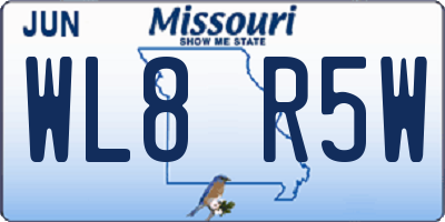 MO license plate WL8R5W