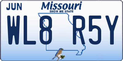 MO license plate WL8R5Y
