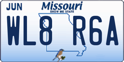 MO license plate WL8R6A