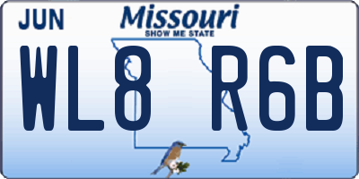 MO license plate WL8R6B