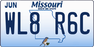 MO license plate WL8R6C