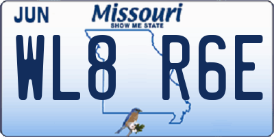 MO license plate WL8R6E