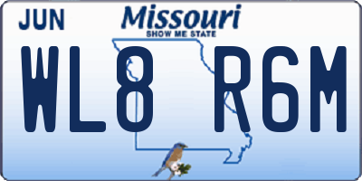 MO license plate WL8R6M