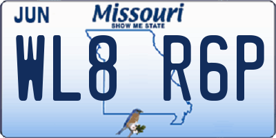 MO license plate WL8R6P