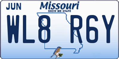 MO license plate WL8R6Y