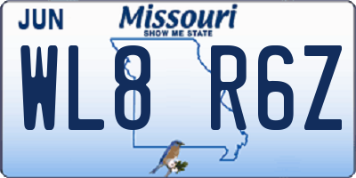 MO license plate WL8R6Z