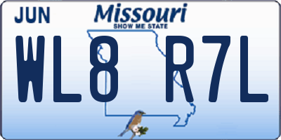 MO license plate WL8R7L