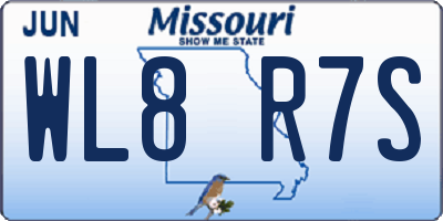 MO license plate WL8R7S