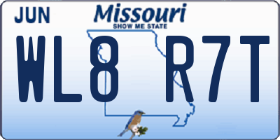 MO license plate WL8R7T