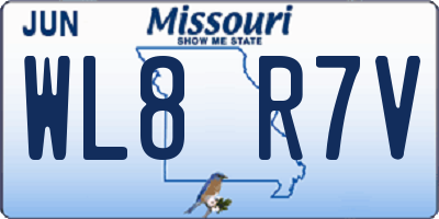 MO license plate WL8R7V