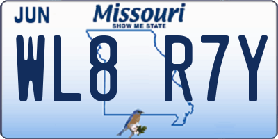 MO license plate WL8R7Y