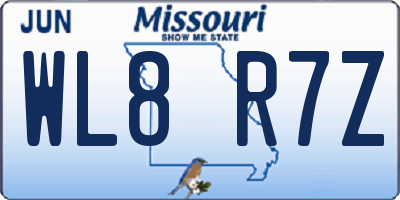 MO license plate WL8R7Z