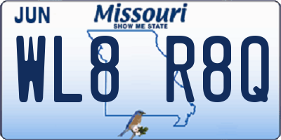 MO license plate WL8R8Q