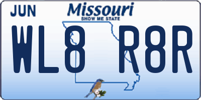 MO license plate WL8R8R