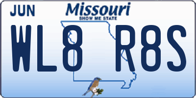 MO license plate WL8R8S