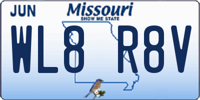 MO license plate WL8R8V
