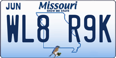 MO license plate WL8R9K