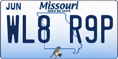 MO license plate WL8R9P