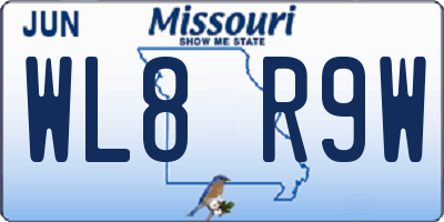MO license plate WL8R9W