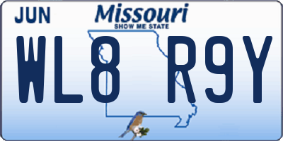 MO license plate WL8R9Y