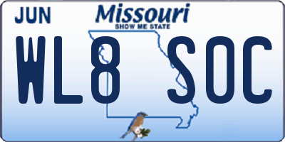 MO license plate WL8S0C