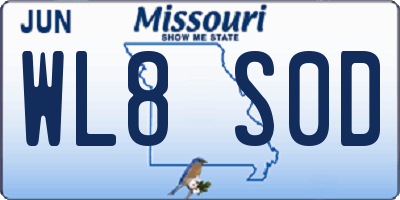 MO license plate WL8S0D